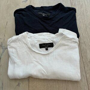 Rag & Bone Men's Lot of 2 T Shirts - Navy & White - S - Good Used Condition